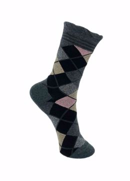 Argyle sock Grey Black Colour