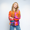 Bluse med grafisk Multi print Emily van den Bergh