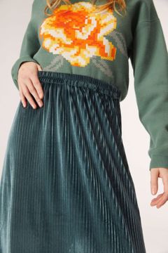 Green Velvet skirt Compania Fantastica