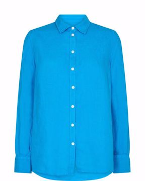 Karli Linen Shirt Blue Aster Mos Mosh