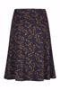 Skirt Wide Leaves Navy Zilch