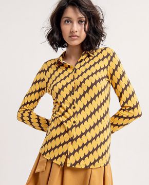 Basic Shirt Brown Yellow Surkana