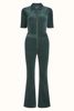 Garbo Flare Jumpsuit Corduroy Sycamore Green King