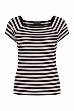 Top Short Sleeve Small Stripe Black Zilch